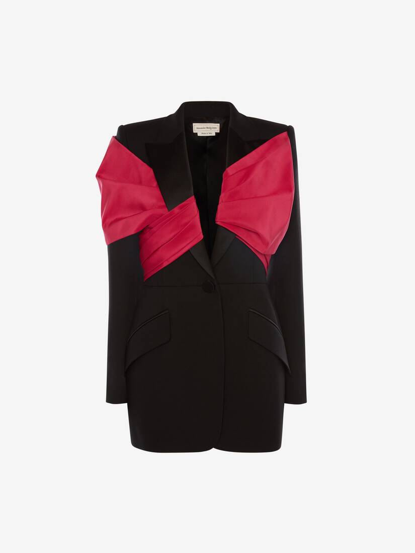 Chaquetas Alexander McQueen Exploded Bow Drape Mujer - Negros/Rosas - Mexico 589-KJGEOT